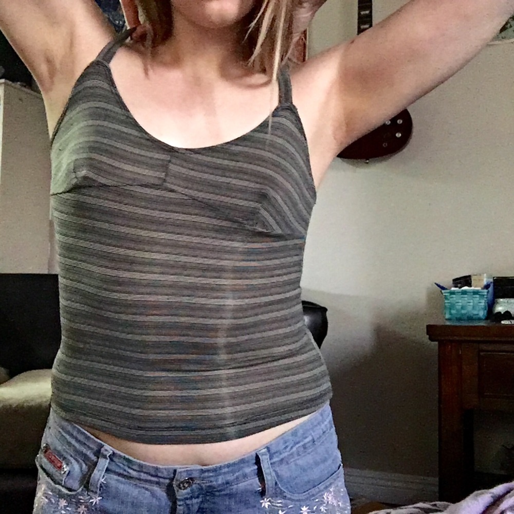 90s/y2k horizontal striped shirt